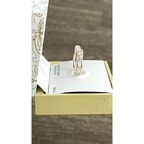 Charter Club Cubic Zirconia Silver Plated Size 8 Ring  Jewelry New in Box - Picture 3 of 4